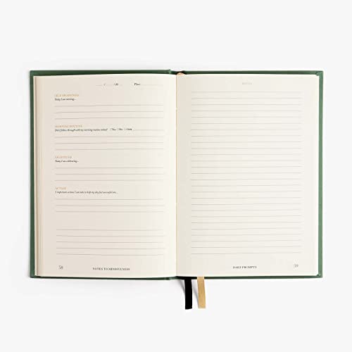 Notes to Mindfulness Daily Journal for Women With Prompts, Illustrated Gratitude & Positivity Journal, Undated Guided Journal, Hardbound Wellness Journal - Intelligent Change x Chelsea Kauai (Sage