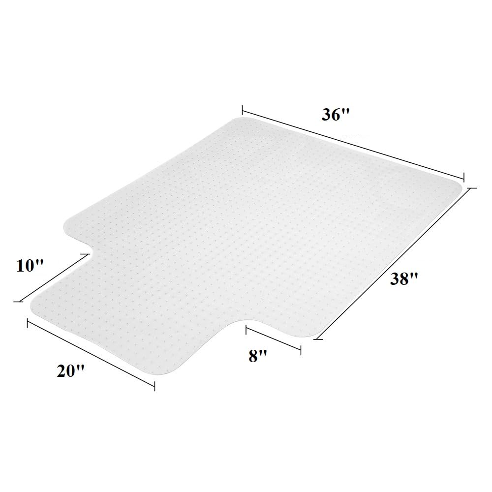 Premium Carpet Chair Mats for Home & Office - Heavy Duty Studed Polyurethane Rolling Chair Mat with Lip for Low Pile Carpet Floor Under Desks and Chairs(36"x48")