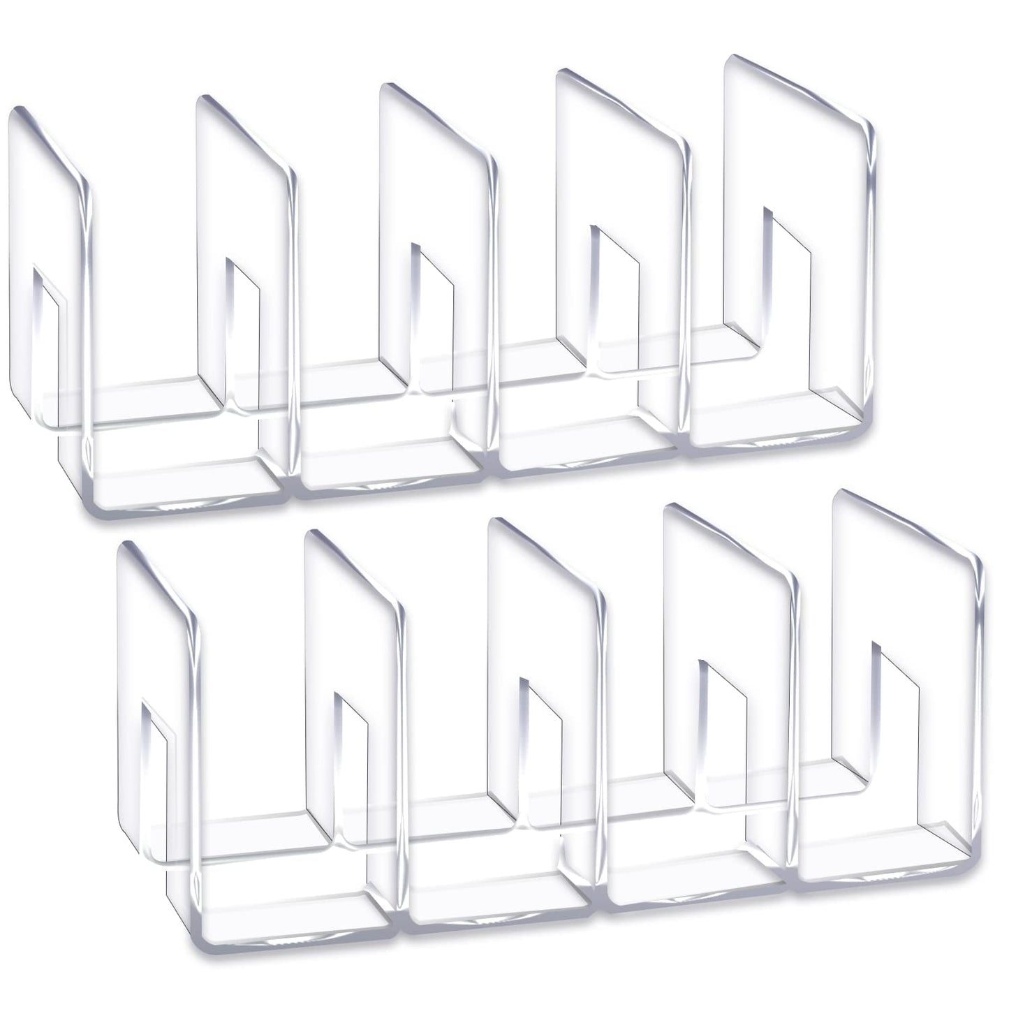Clear Acrylic Desk File Sorter Purse/Handbag Organizer Clutch Divider Mesh Folder Office Supplies Stand Bookshelf (3 Sections) (2Pack-4Sections)