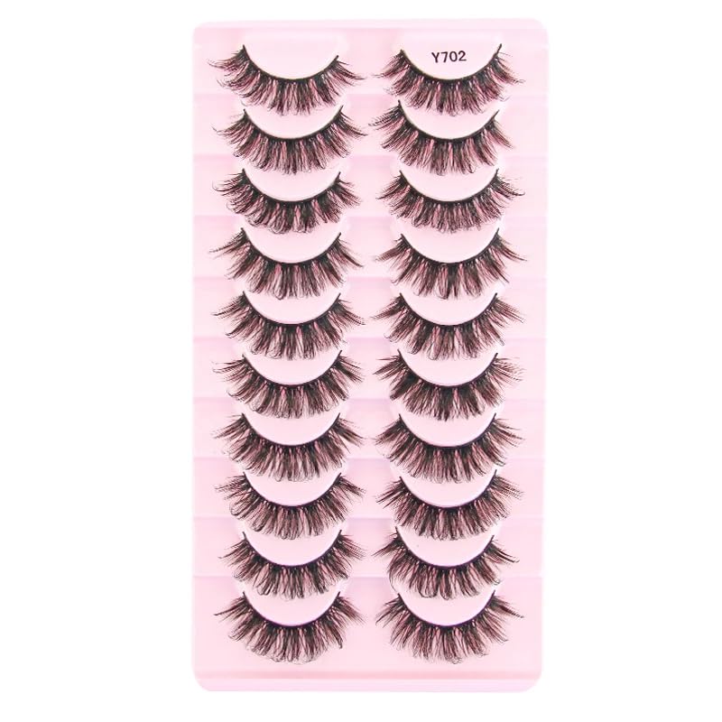 ICYM Glam Extensions 10 Pairs of False Eyelashes – Expertly Crafted for Stunning Eyes! Enhance Your Beauty with Precision-Cut Lashes, Professional Tweezer Application (Y702)