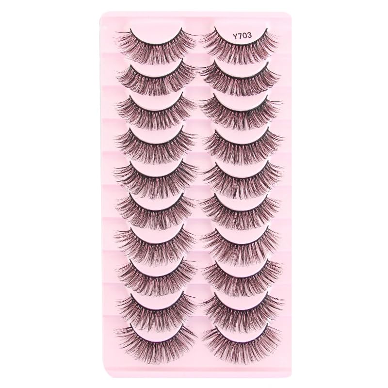 ICYM Glam Extensions 10 Pairs of False Eyelashes – Expertly Crafted for Stunning Eyes! Enhance Your Beauty with Precision-Cut Lashes, Professional Tweezer Application (Y703)
