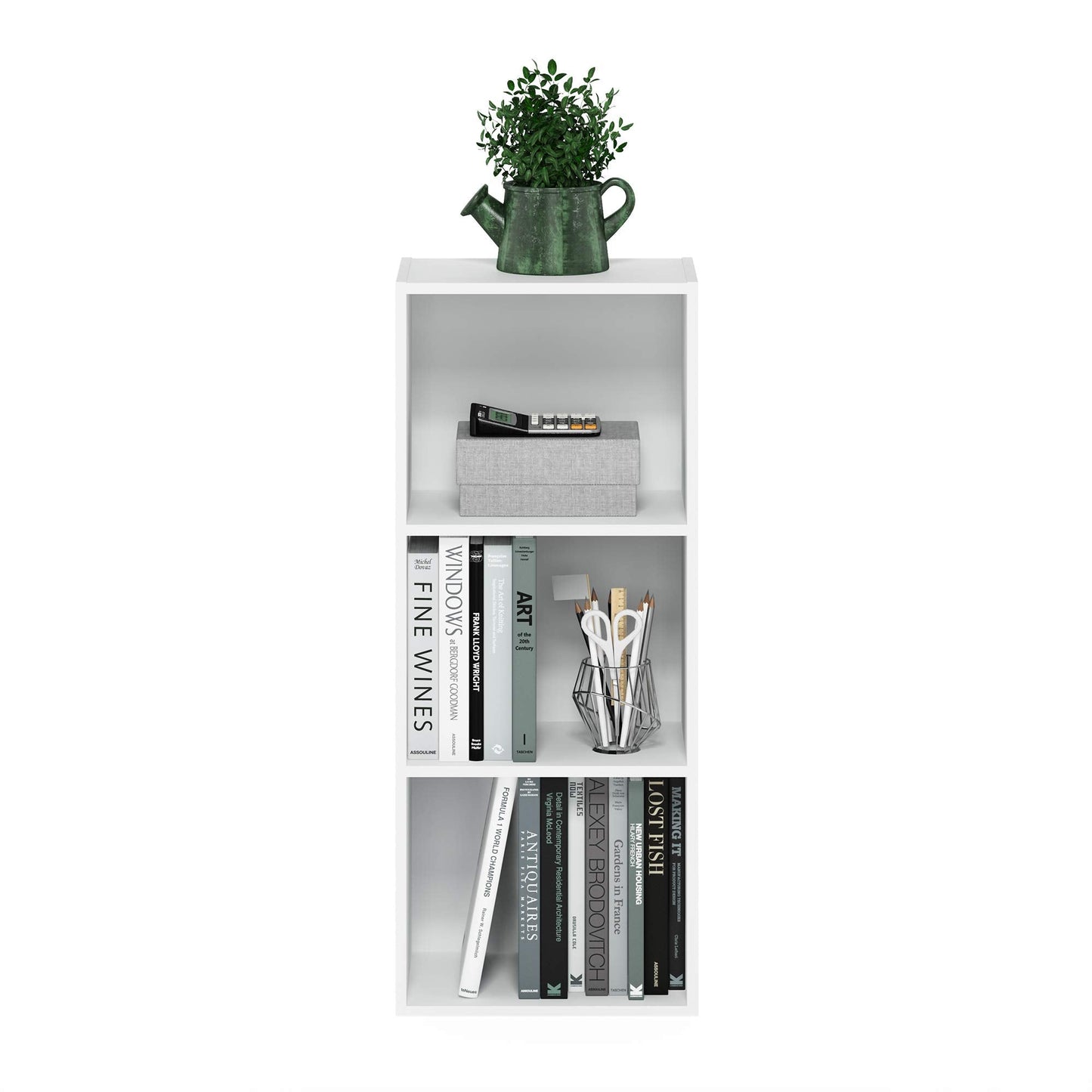 Luder Bookcase / Book / Storage , 3-Tier, White