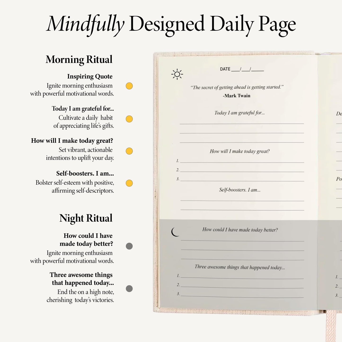 The Gratitude Journal - Invest Five Minute a Day for More Happiness, Optimism, Mindfulness | Undated Daily Notebook with Prompts for Affirmation, Reflection & Wellness Planner for Women & Men, Undated