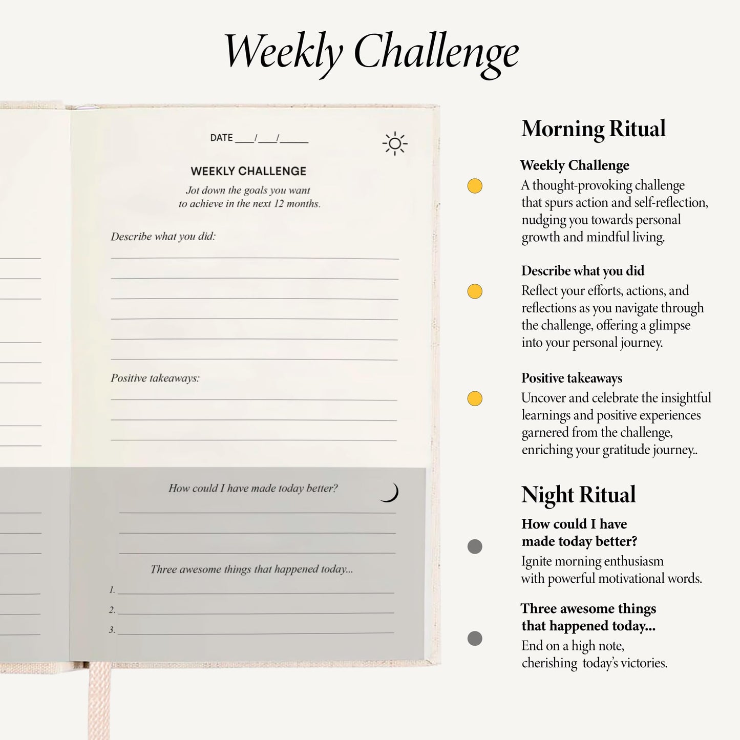 The Gratitude Journal - Invest Five Minute a Day for More Happiness, Optimism, Mindfulness | Undated Daily Notebook with Prompts for Affirmation, Reflection & Wellness Planner for Women & Men, Undated