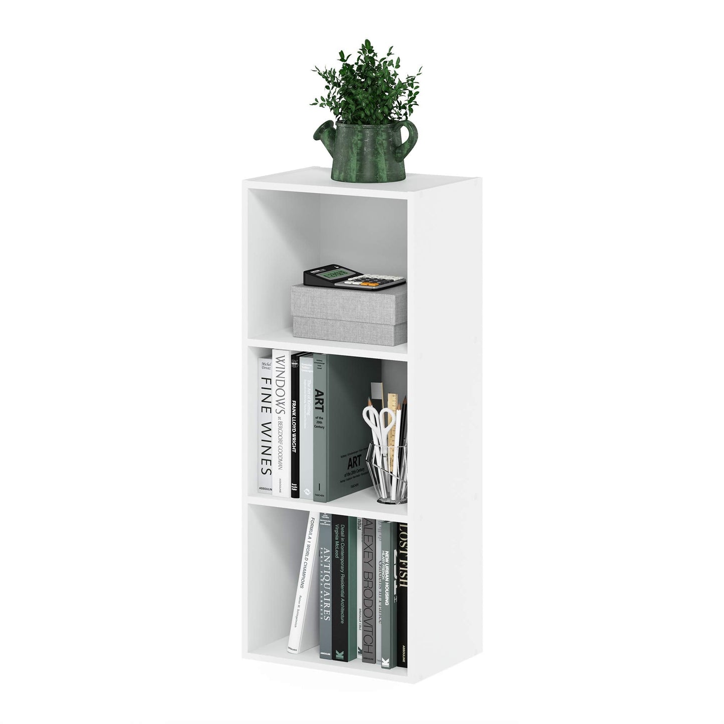 Luder Bookcase / Book / Storage , 3-Tier, White
