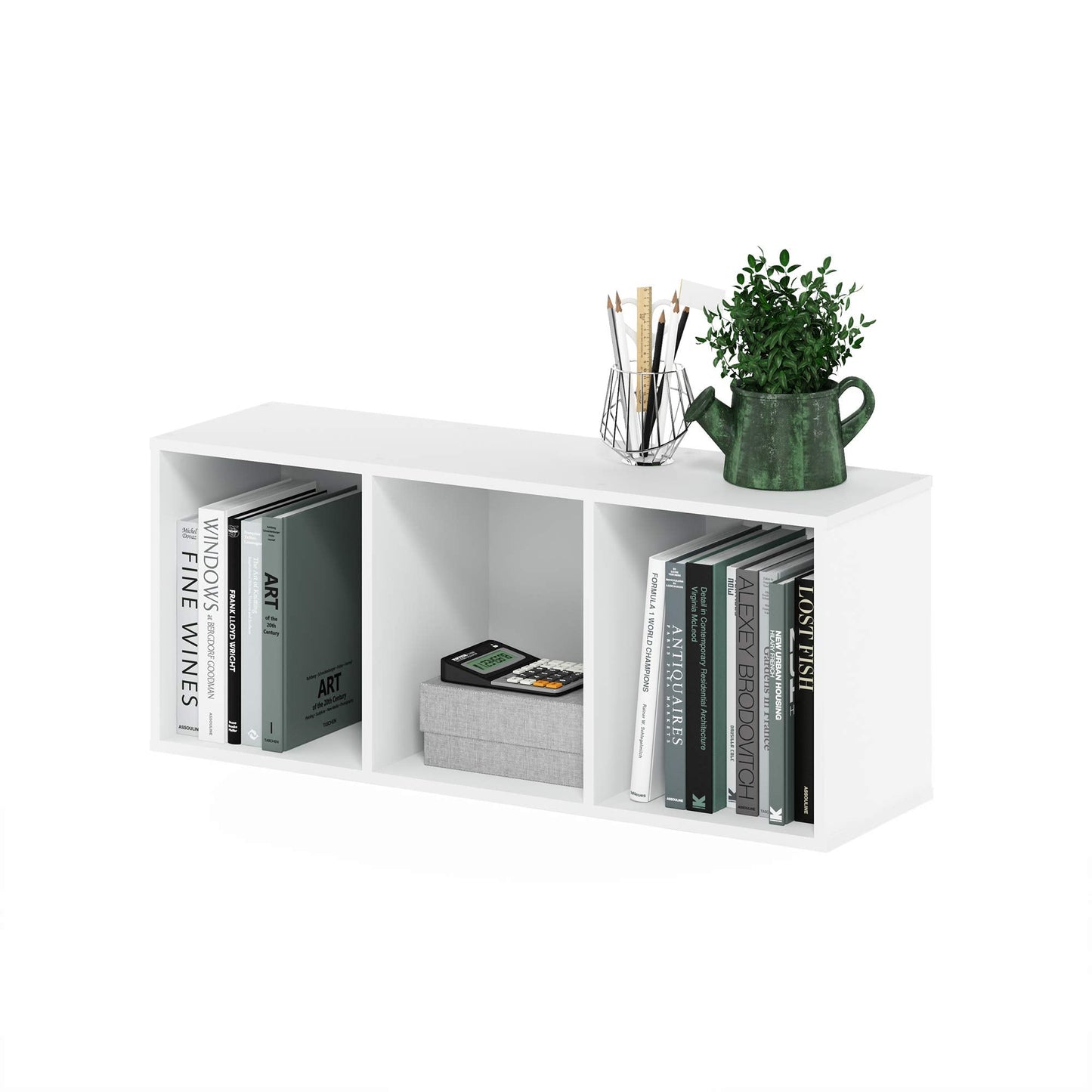 Luder Bookcase / Book / Storage , 3-Tier, White