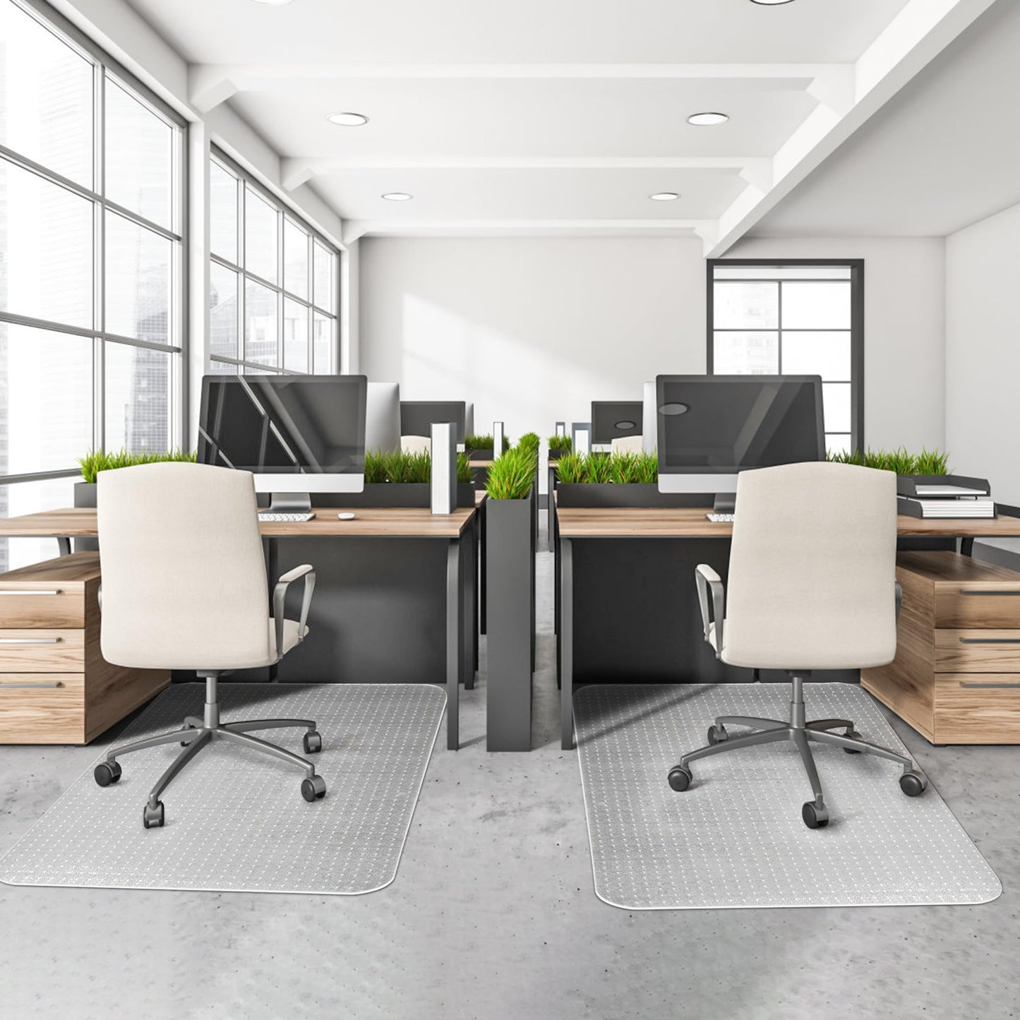 Office Chair Mat for Carpets, Clear Computer Desk Chair Mat for Low Carpeted Floors, Thick and Sturdy Carpet Protector, Easy Glide and Flat Without Curling(30'' x 48'' Rectangle)