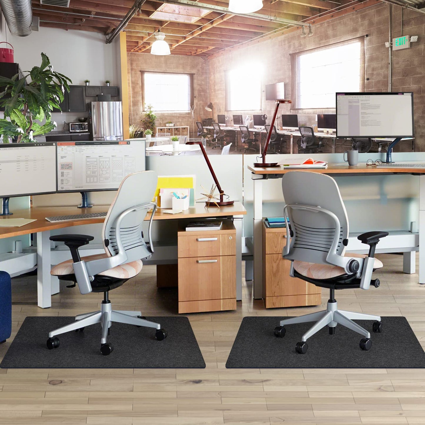 Office Chair Mat for Hardwood Floor, 55"x35" Computer Chair Mat, Desk Chair Mat, Large Anti-Slip Floor Protector for Home Office Black