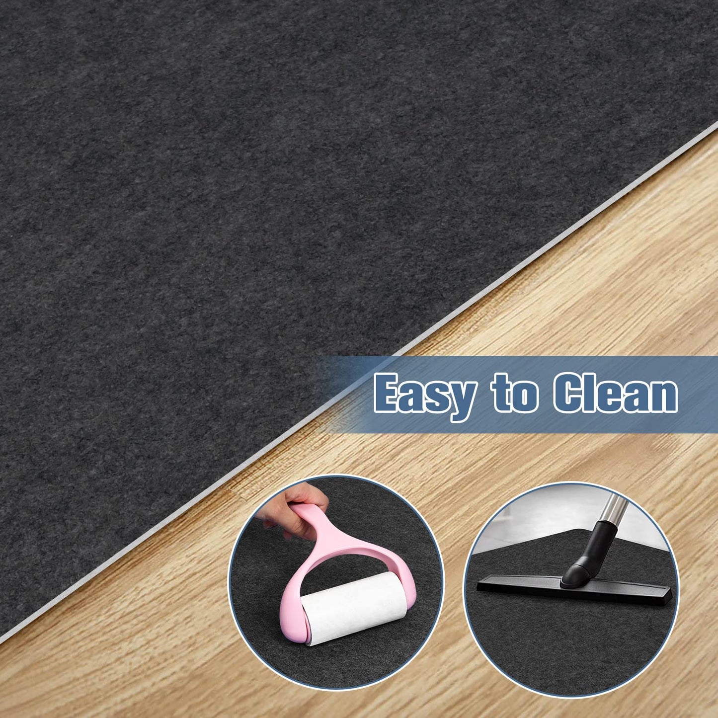 Office Chair Mat for Hardwood Floor, 55"x35" Computer Chair Mat, Desk Chair Mat, Large Anti-Slip Floor Protector for Home Office Black