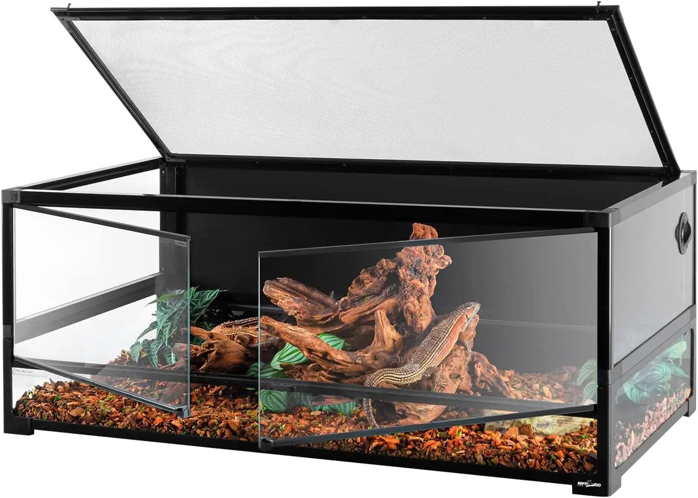 85 Gallon Tempered Glass Reptile Terrarium 48"x24"x18" Easy Folding & Detaching Reptile Habitat Tank with One-hand Opening Door