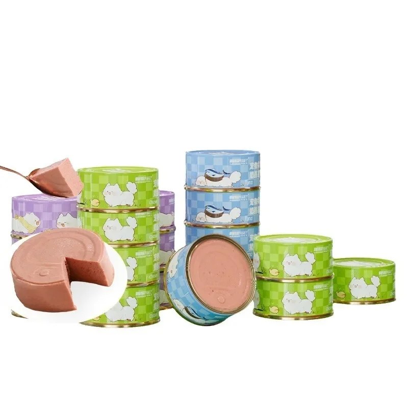Cat Canned Cat Snacks Pet Treats Cat Wet Food Chicken Liver Can Cat Fat Hair Gills Tablet Grinding Dog Cat Training Reward Snack