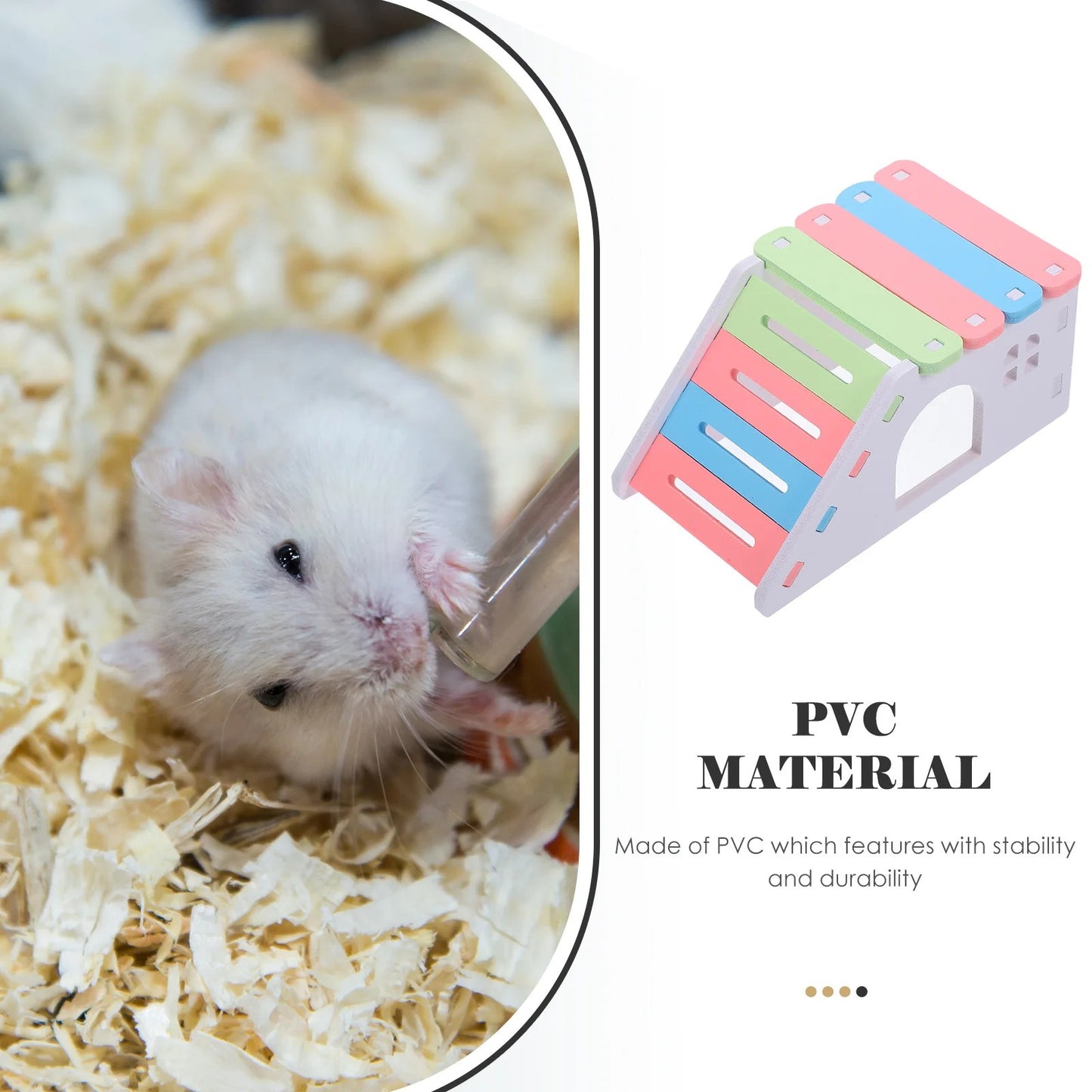 Hamster Cage House with Ladder Playground PVC Cage Gerbil Habitat Small Animal Hideout for Platform