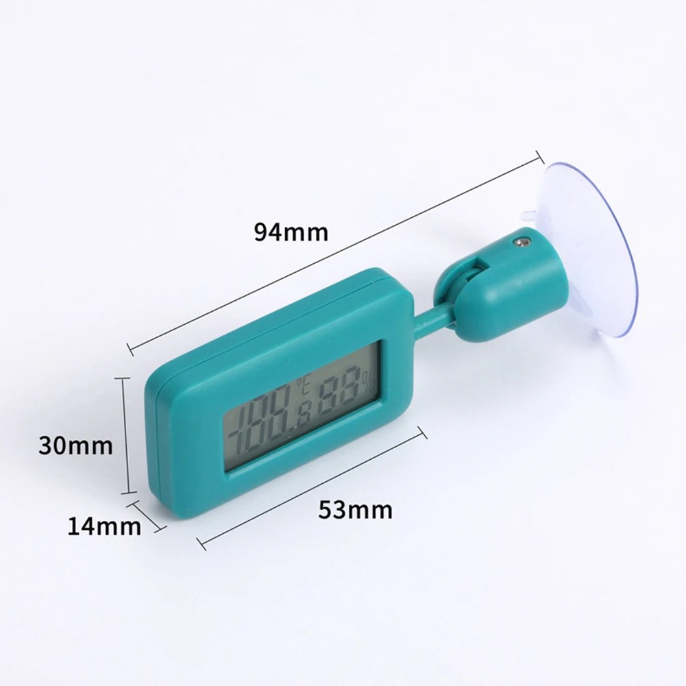 Mini Digital Reptile Thermometer 360 Degree Rotating Luminous Suction Cup Hygrometer For Lizards Snakes Spiders Accessories