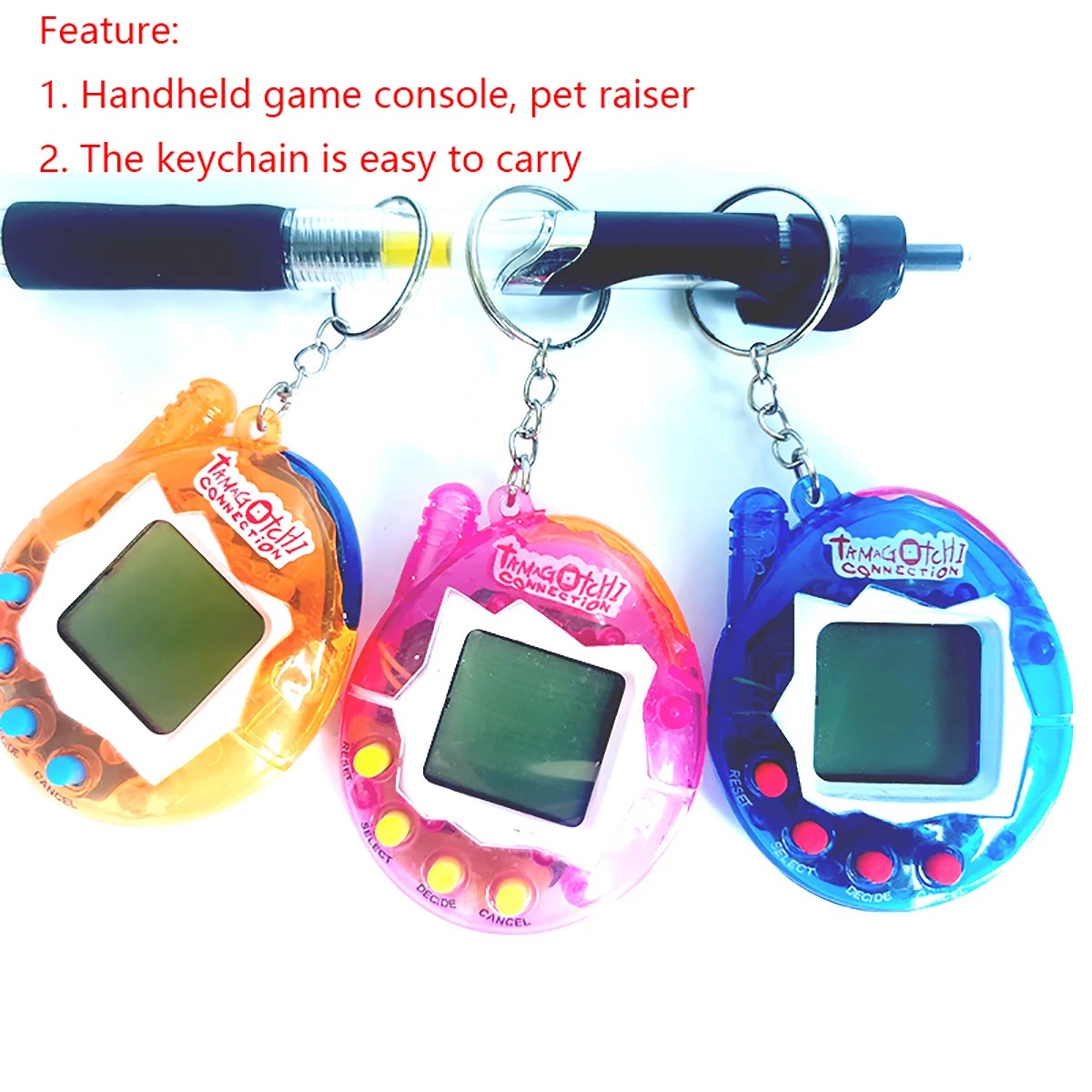 Nostalgic Virtual Digital Electronic Growing Pet Machine Cyber Handheld Keychain Game Machine Pet Interactive Growing Toy forKid