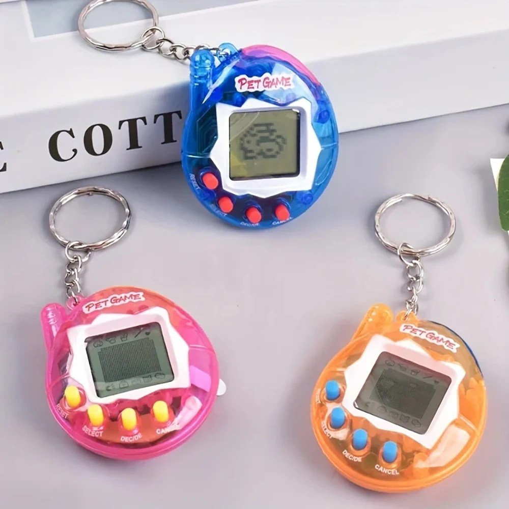 Nostalgic Virtual Digital Electronic Growing Pet Machine Cyber Handheld Keychain Game Machine Pet Interactive Growing Toy forKid