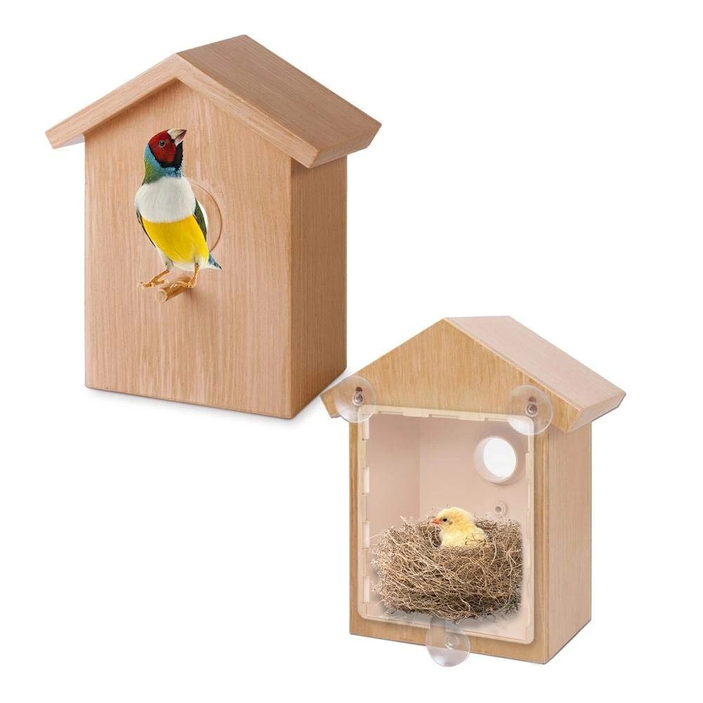Pet Bird House Parakeet Nest Garden Tree Window Hanging Bird House Budgie Wood Breeding Box For Lovebirds Parrotlets Bird Nest