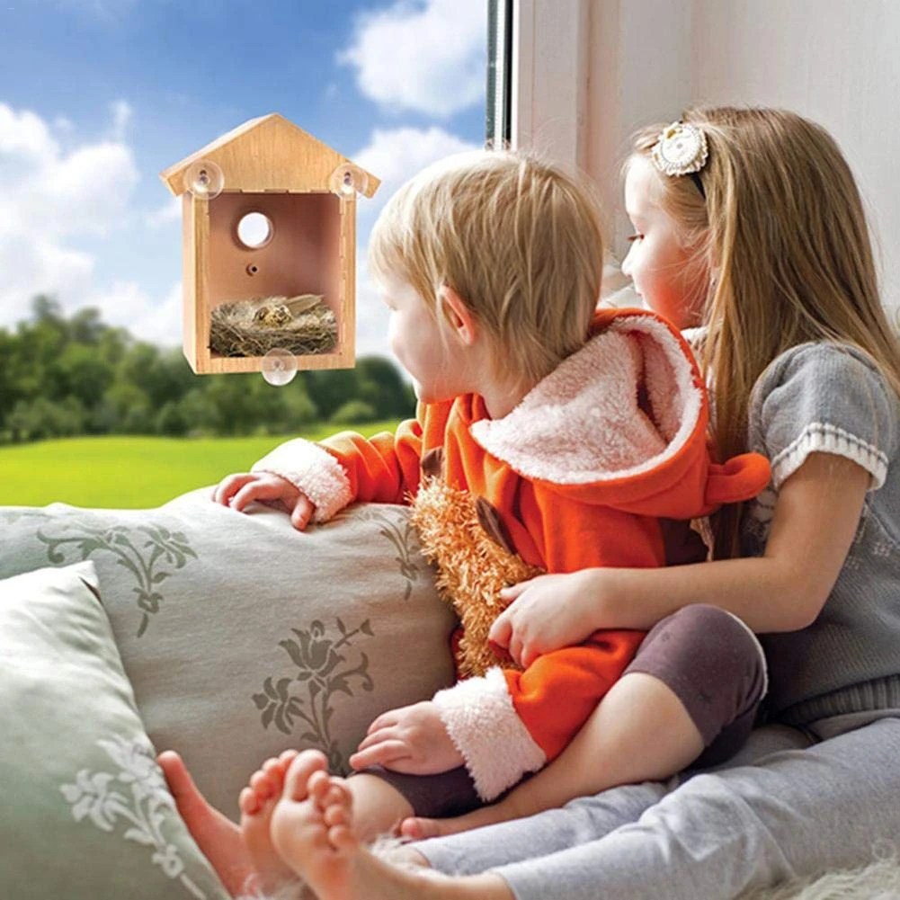 Pet Bird House Parakeet Nest Garden Tree Window Hanging Bird House Budgie Wood Breeding Box For Lovebirds Parrotlets Bird Nest