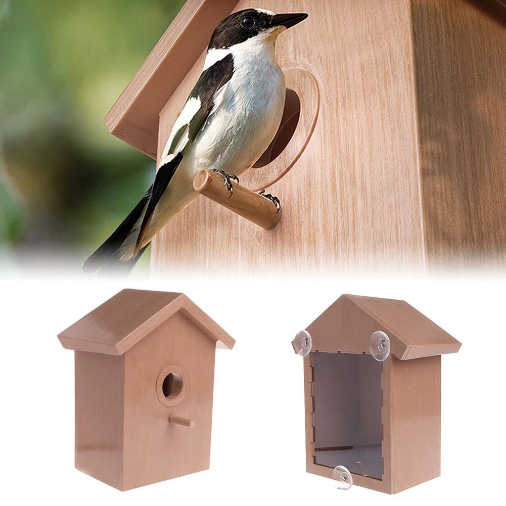 Pet Bird House Parakeet Nest Garden Tree Window Hanging Bird House Budgie Wood Breeding Box For Lovebirds Parrotlets Bird Nest