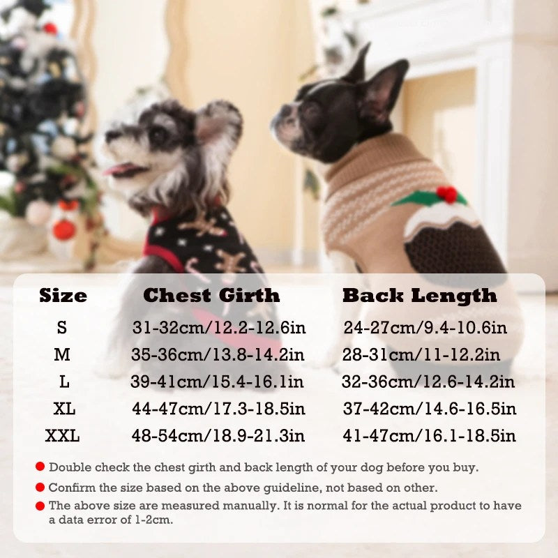 Puppy Knit New Year Dog Turtleneck Winter Clothes Pullover Green Sweatshirts Ugly Knitted Christmas Cat Sweater for Small Dogs