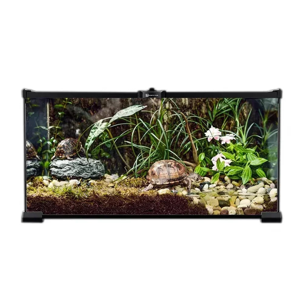 Reptile Pet Glass Feeding Box Turtle Terrarium Snake Spider Lizard Horned Frog Feeding Box Rainforest Ecological Tank Snail Crab