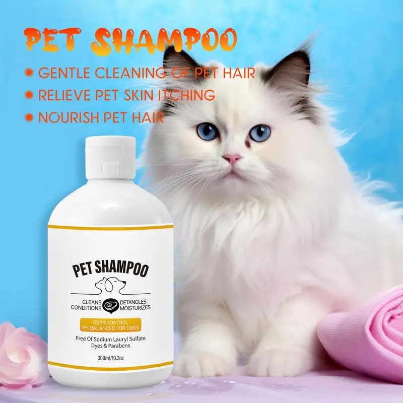 Sensitive Skin Dog Shampoo Moisturizing Pet Shampoo Odor Eliminating Cat Shampoo Pet Wash Natural Deodorizing Shampoo Shower Gel