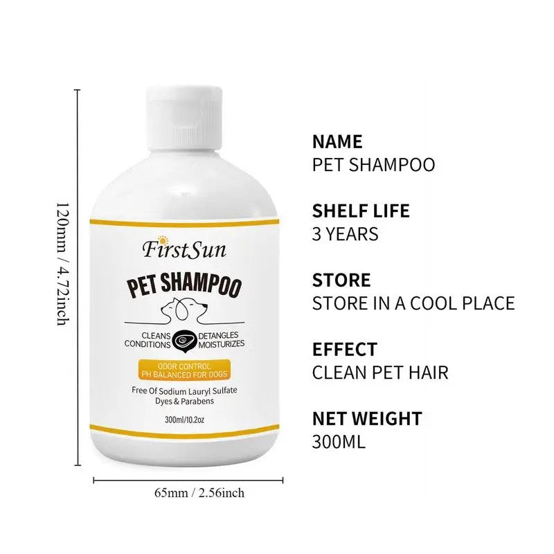 Sensitive Skin Dog Shampoo Moisturizing Pet Shampoo Odor Eliminating Cat Shampoo Pet Wash Natural Deodorizing Shampoo Shower Gel
