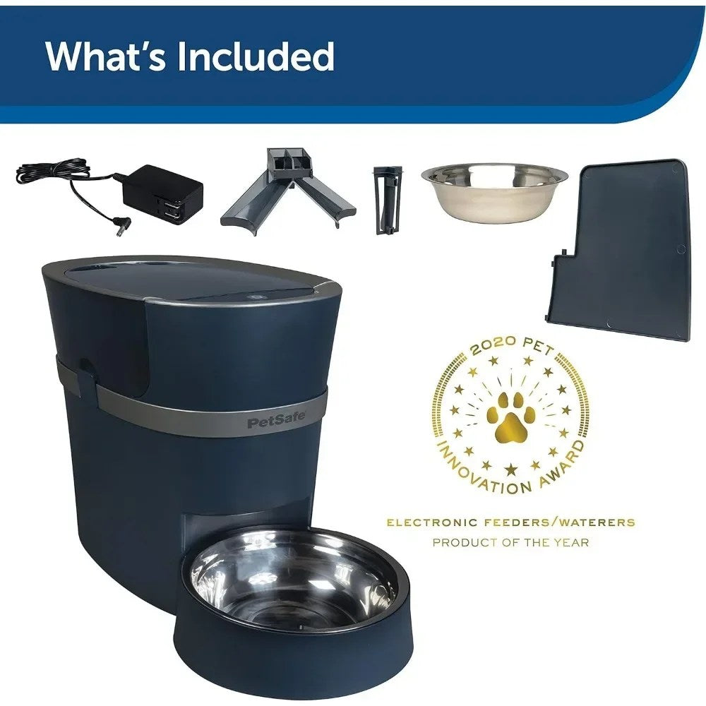 Smart Feed Pet Feeder - Automatic Cat Feeder, Automatic Dog Feeder with App - Compatible with Alexa, Apple, Android , Black