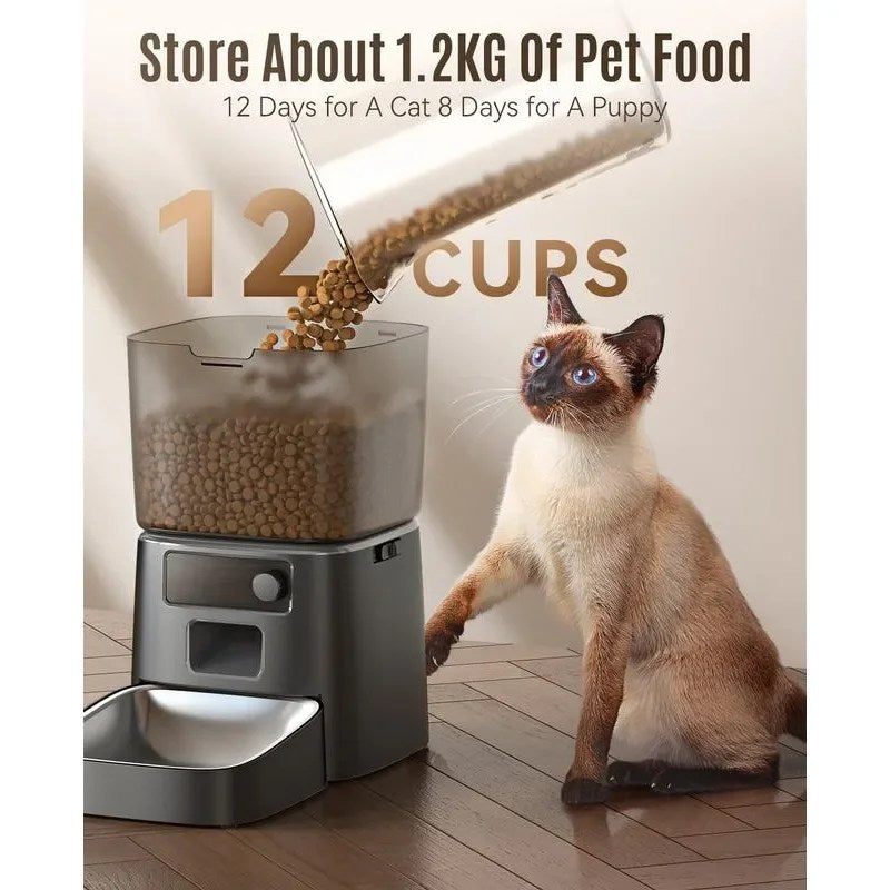 oneisall Automatic Cat Feeder for Cat, 3.5L Automatic Cat Food Dispenser for Small Pets Indoor, Timed Cat Feeder for Dry Food