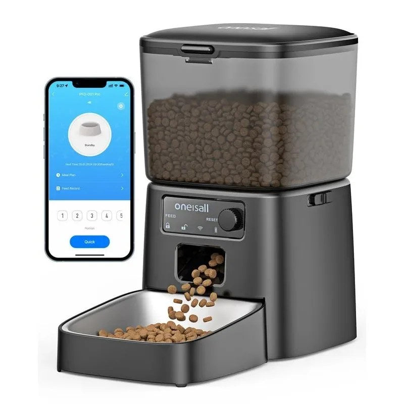 oneisall Automatic Cat Feeder for Cat, 3.5L Automatic Cat Food Dispenser for Small Pets Indoor, Timed Cat Feeder for Dry Food
