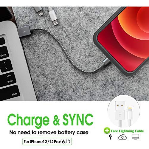 GIN FOXI Battery Case for iPhone 12/12Pro, Real 7000mAh Ultra-Slim Battery Charging Case Rechargeable Anti-Fall Protection Extended Charger Cover for iPhone 12Pro/12 Battery Case(6.1 inch) Black - GEAR4EVER