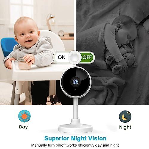 Indoor Camera, Cameras for Home Security with Night Vision, Pet Camera with Phone App, 1080P Indoor Security Camera, Motion Detection, 2-Way Audio, WiFi Camera Home Camera Compatible with Alexa - GEAR4EVER
