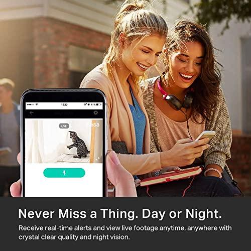 Kasa Indoor Pan/Tilt Smart Security Camera, 1080p HD Dog Camera 2.4GHz with Night Vision, Motion Detection for Baby and Pet Monitor, Cloud & SD Card Storage, Works with Alexa & Google Home (EC70) - GEAR4EVER