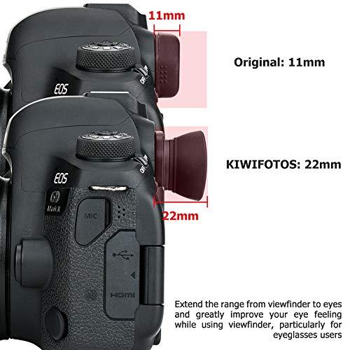 Kiwifotos Long Soft Viewfinder Eyecup Eyepiece for Canon EOS 90D 80D 70D 60D 77D 6D Mark II 5D Mark II Rebel T7 T6 T5 T100 T8i T7i T6s T6i T5i T4i T3i T2i T1i SL3 SL2 SL1 4000D 50D 40D 30D and More - GEAR4EVER