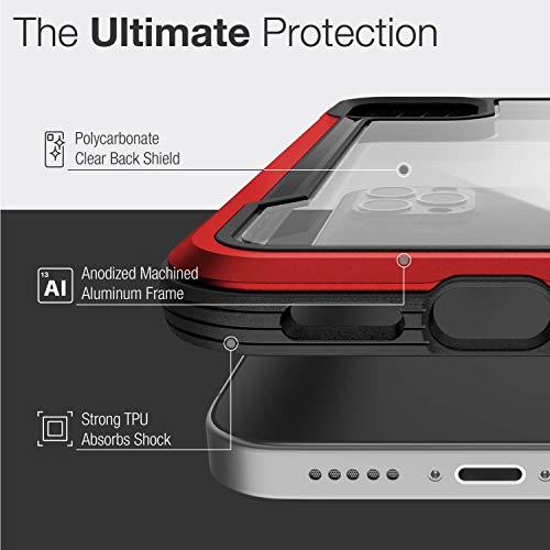 RAPTICRaptic Shield Case Compatible with iPhone 12 Case & iPhone 12 Pro Case, Shock Absorbing Protection, Durable Aluminum Frame, 10ft Drop Tested, Fits iPhone 12 & 12 Pro, Red - GEAR4EVER
