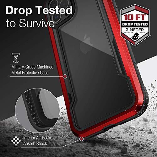 RAPTICRaptic Shield Case Compatible with iPhone 12 Case & iPhone 12 Pro Case, Shock Absorbing Protection, Durable Aluminum Frame, 10ft Drop Tested, Fits iPhone 12 & 12 Pro, Red - GEAR4EVER