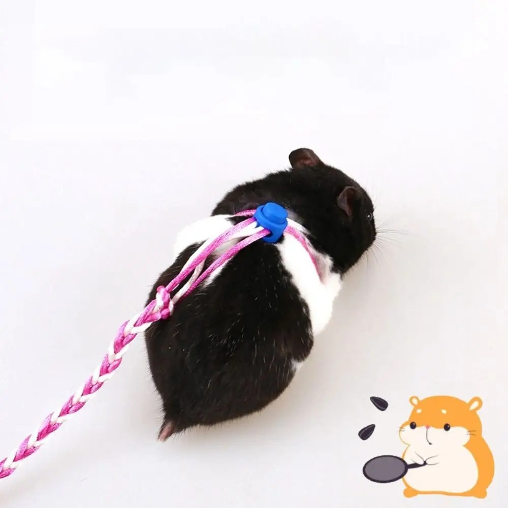 1.4m Adjustable Pet Hamster Leash Harness Rope Gerbil Cotton Rope Harness Lead Collar for Rat Mouse Hamster Pet Cage Leash