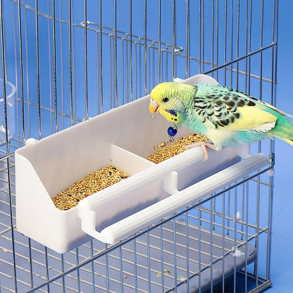 1 pc - Double grid stand bird feeding trough parrot feeder