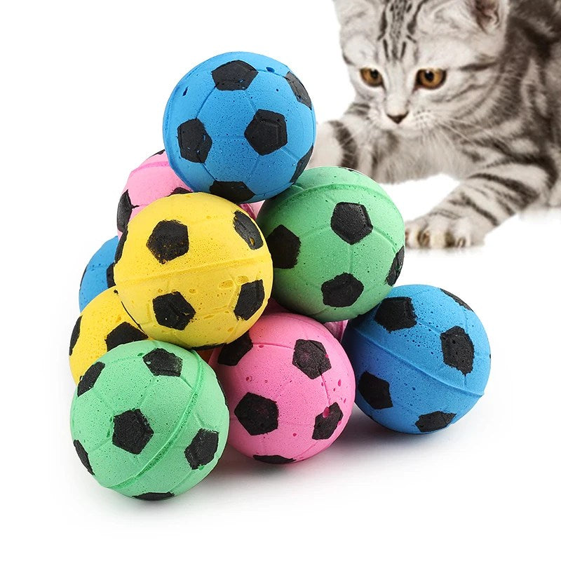 10pcs EVA Colorful Ball Cat Toy Pet Foam Football Toys Outdoor Play Soccer Pet Toys