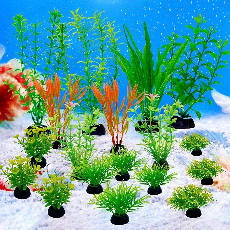 18PC Fish Tank Simulation Plant Aquarium Artificial Decor Plants Ornament Water Grass Fish Bowl Plastic Decoration