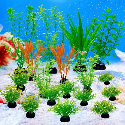 18PC Fish Tank Simulation Plant Aquarium Artificial Decor Plants Ornament Water Grass Fish Bowl Plastic Decoration