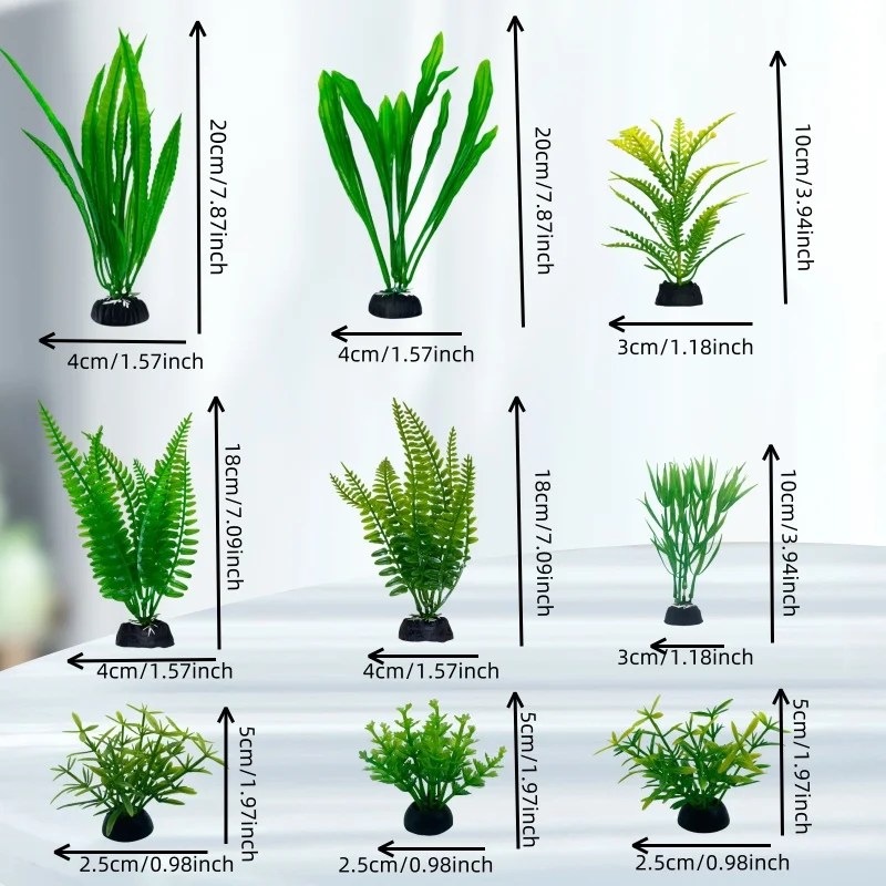 18PC Fish Tank Simulation Plant Aquarium Artificial Decor Plants Ornament Water Grass Fish Bowl Plastic Decoration