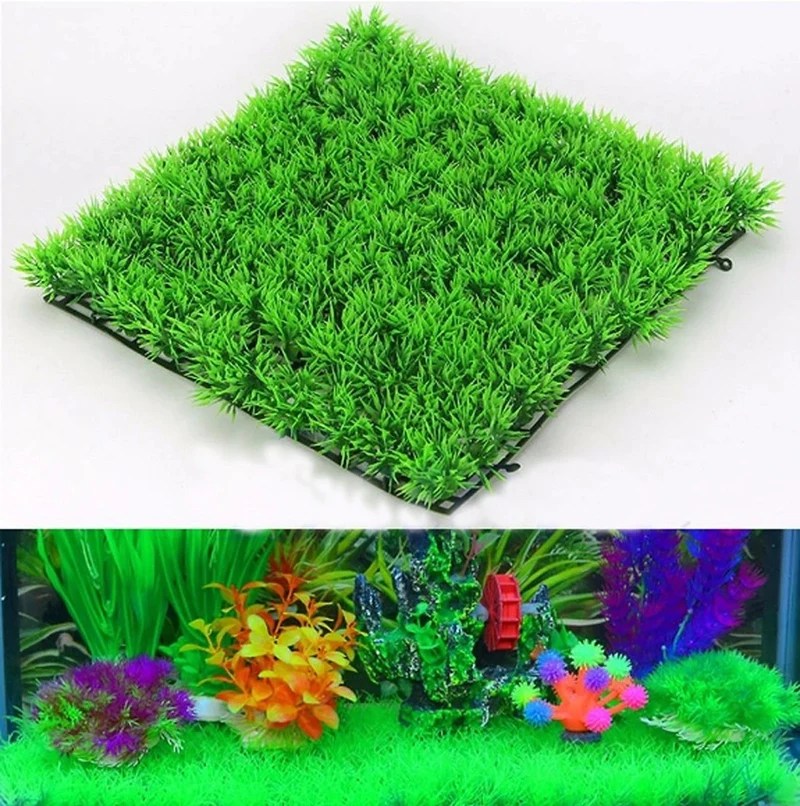 1PC Green Grass Plastic Fish Tank Ornament Plant Aquarium Lawn Landscape Decoration