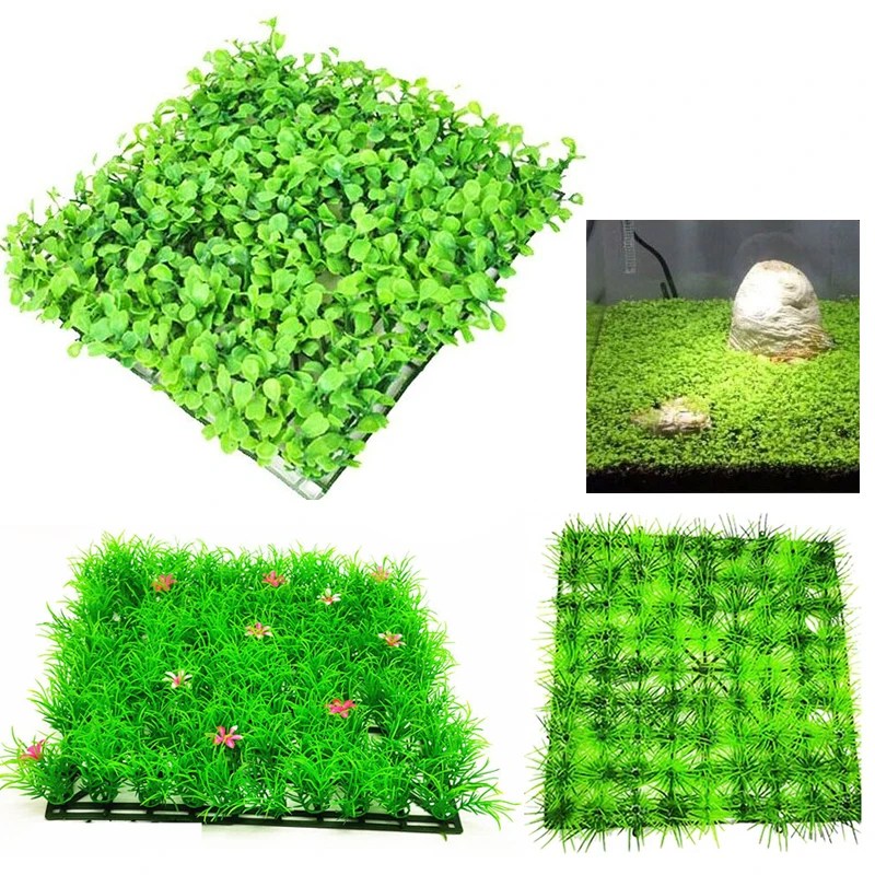 1PC Green Grass Plastic Fish Tank Ornament Plant Aquarium Lawn Landscape Decoration