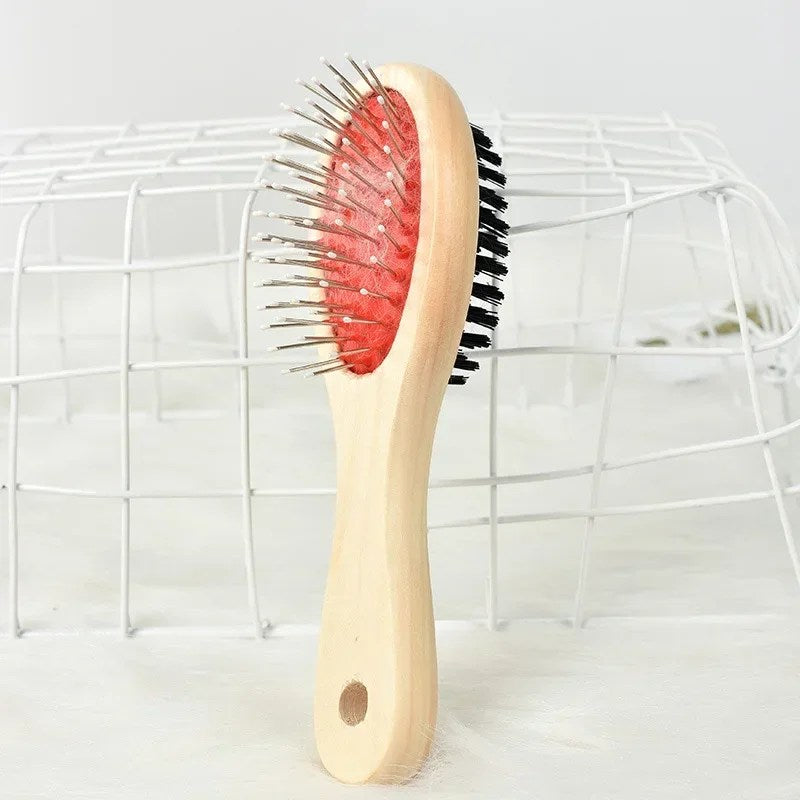 1PCs Pet Comb Grooming Double-sided Pet Comb Big Dog Brush Beauty Comb for Cats Dogs Hair Wooden Removal Soft Brush Dog Supplies