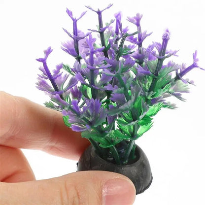 20Pcs Aquarium Fake Plants Aquarium Landscaping Plastic Plants Fish Tank Decoration Betta Water Grass 5.5x5x5cm