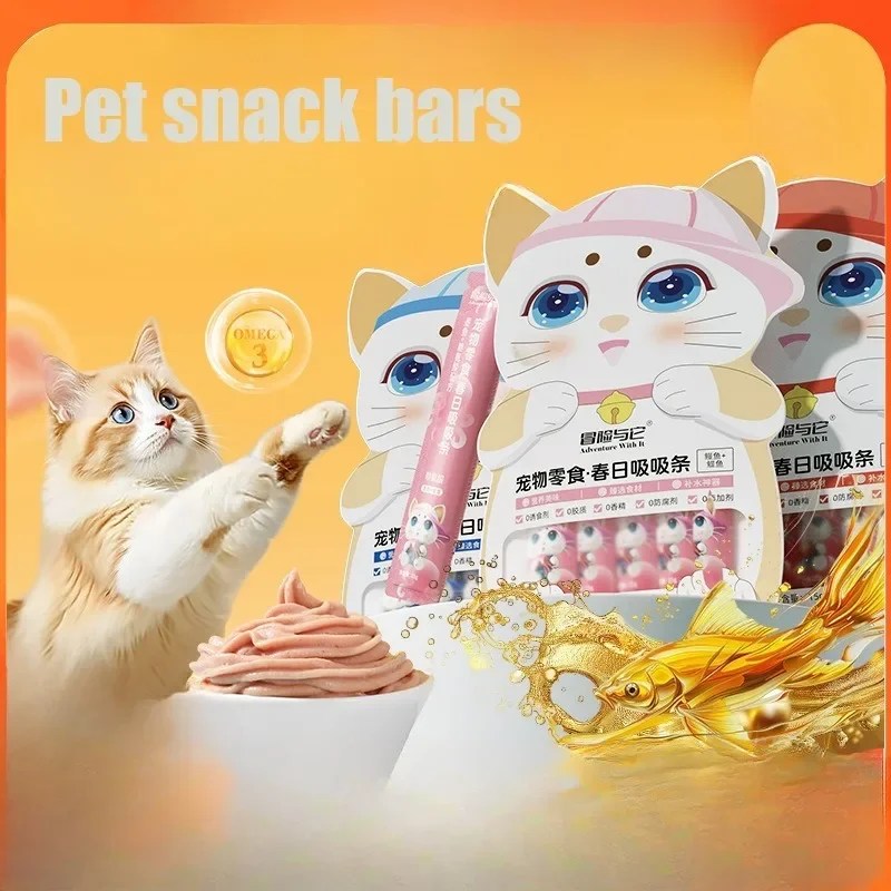 25pcs Cat Snacks Cat Stripe Pet Snack Cat Bars Kitten Wet Food Nutritional Chicken Salmon Snack Canned Pet Training Reward Snack