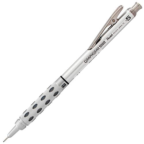 Pentel Graph Gear 1000 Mechanical Pencil, (0.5mm), Black Barrel, 1 Each (PG1015A), Metallic Grey