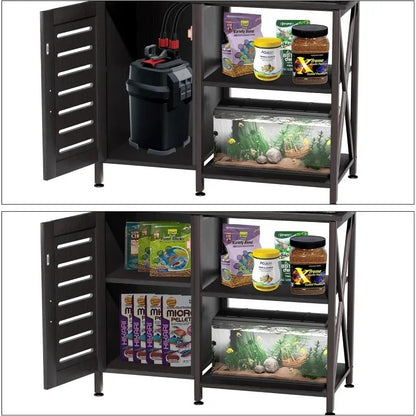 40-50 Gallon Fish Tank Stand, Aquarium Stand with Cabinet Accessories Storage,Heavy Duty Metal Frame, 40.55" L*18.89" W Tabletop