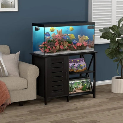 40-50 Gallon Fish Tank Stand, Aquarium Stand with Cabinet Accessories Storage,Heavy Duty Metal Frame, 40.55" L*18.89" W Tabletop