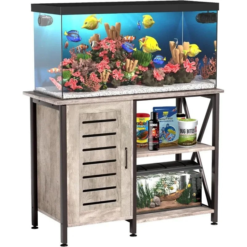 40-50 Gallon Fish Tank Stand, Aquarium Stand with Cabinet Accessories Storage,Heavy Duty Metal Frame, 40.55" L*18.89" W Tabletop